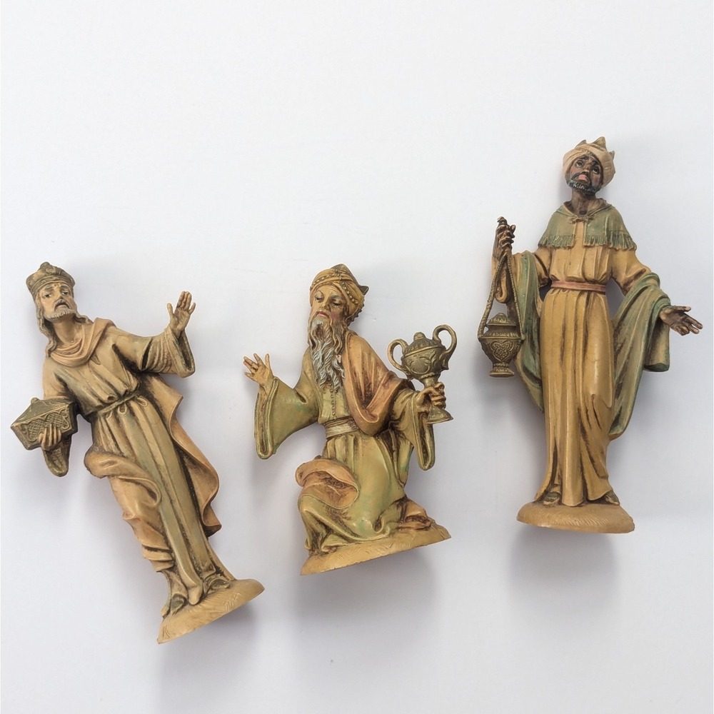 VTG Fontanini Depose Italy 5" Heirloom Nativity 3 Kings Wisemen Magi Figures Set